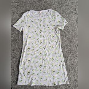 Victoria's Secret Thermal Sleepshirt Perfume Floral Waffle Knit Purple Small